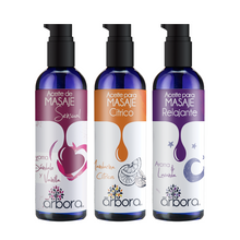 Cargar imagen en el visor de la galería, 3 Aceites Para Masaje Relajante: Sándalo + Cítrico + Lavanda