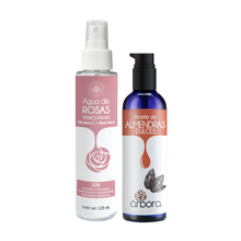 Cargar imagen en el visor de la galería, KIT Aceite Almendras Dulces + Agua de Rosas con Aloe Vera